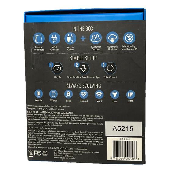 Blumoo Universal Remote HomeBase Bluetooth Music Streaming Control System A5215 - Picture 6 of 9